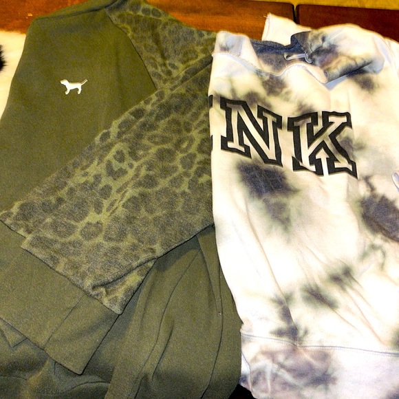 PINK Victoria's Secret Tops - SOLD!!!    Victoria’s Secret Sweatshirt Bundle Cheetah Leopard XL